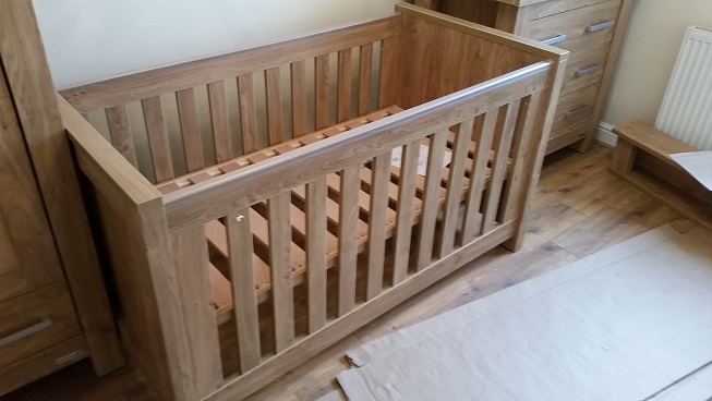 Photo of a Mamas-and-Papas Franklyn Cotbed we assembled in Bampton, Oxfordshire