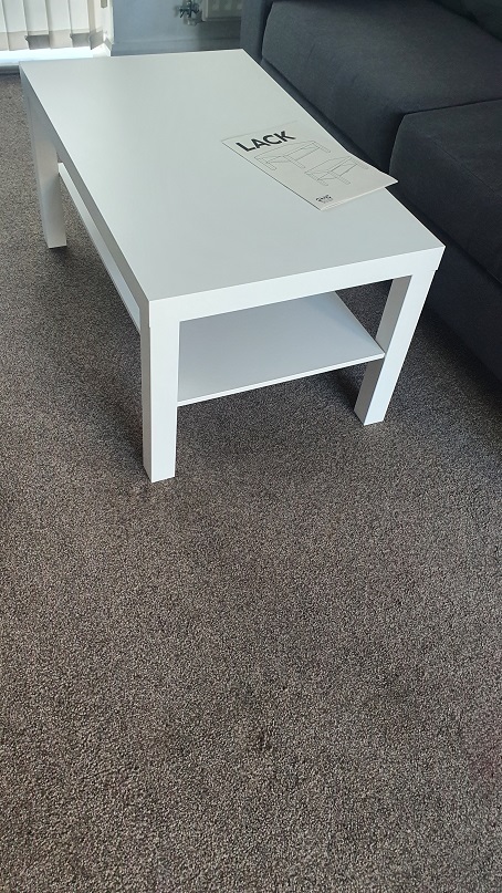 Photo of an Ikea Lack Table we assembled at Bampton, Oxfordshire
