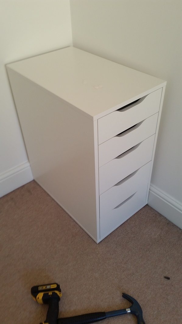 Photo of an Ikean Alex Chest we assembled in Lynmouth, Devon